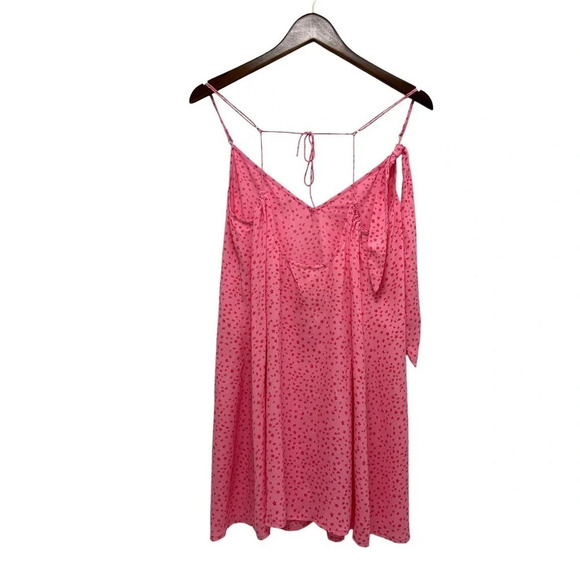 For Love & Lemons Twinkle Slip Dress Pink Strappy Cottagecore Feminine size L - Picture 5 of 12